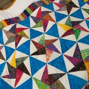 Quilt hand quilted and patched